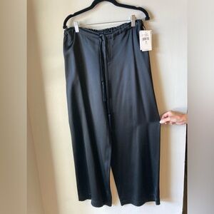 ⚡️ NWT Ralph Lauren Purple Label Black Silk Wide Leg Drawstring Pants